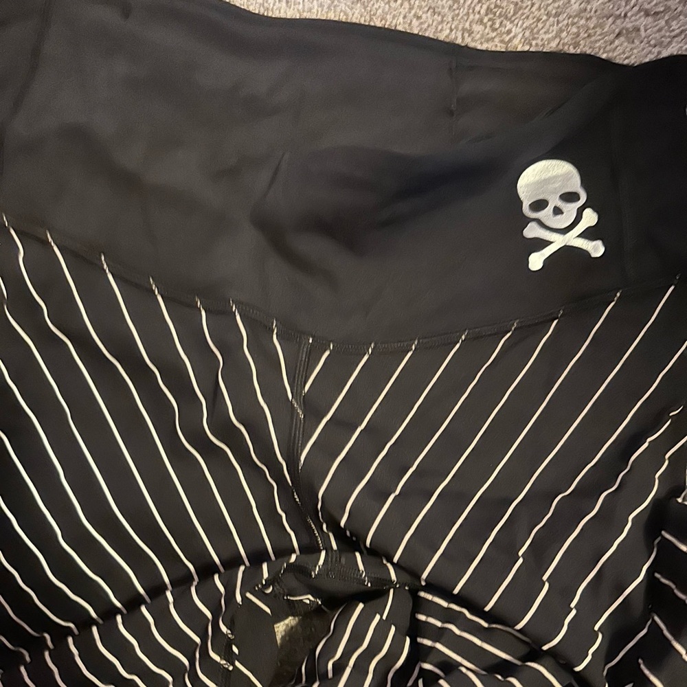 Lululemon x Soulcycle cropped striped leggings